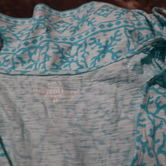 Vineyard Vines Robins Egg Blue Sun Dress, Tie Shoulders, Size Small - Picture 2 of 2